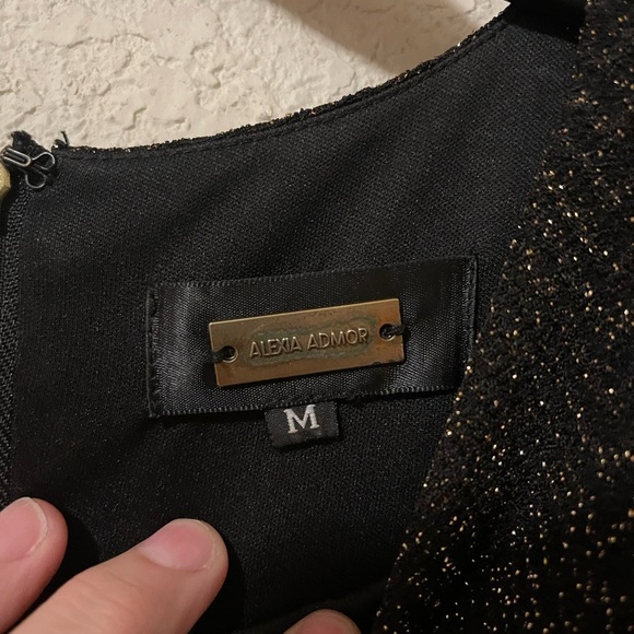 Alexia Admor Black and Gold Long Sleeve Dress - Picture 2 of 8